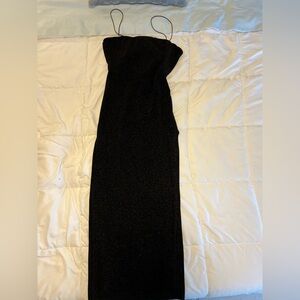 Black Sparkle Side Slit Formal Dress